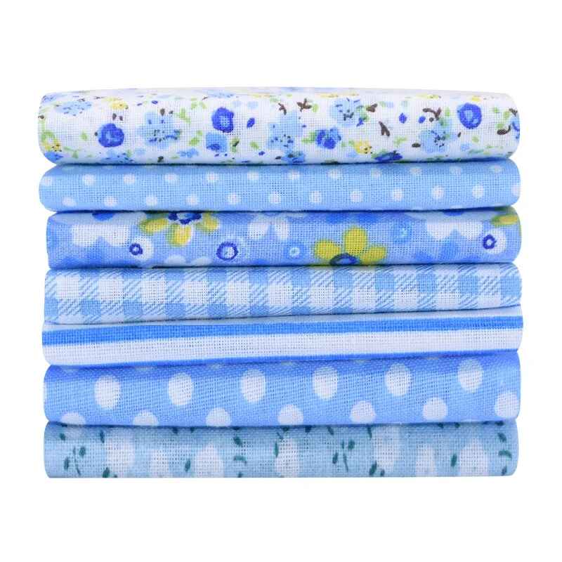 7pcs/set 25x25cm Flower Pattern Cotton Fabric Printed Cloth DIY Handmade Patchwork Material for Needlework Sewing Accessories