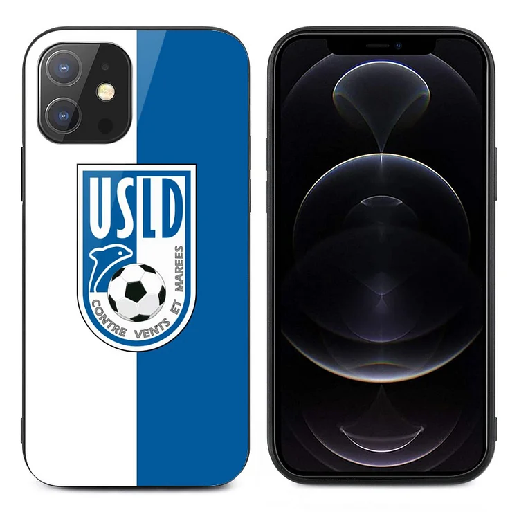 USL Dunkerque Coque En Verre Pour IPhone 12 Series Verre Trempé Protection Écran