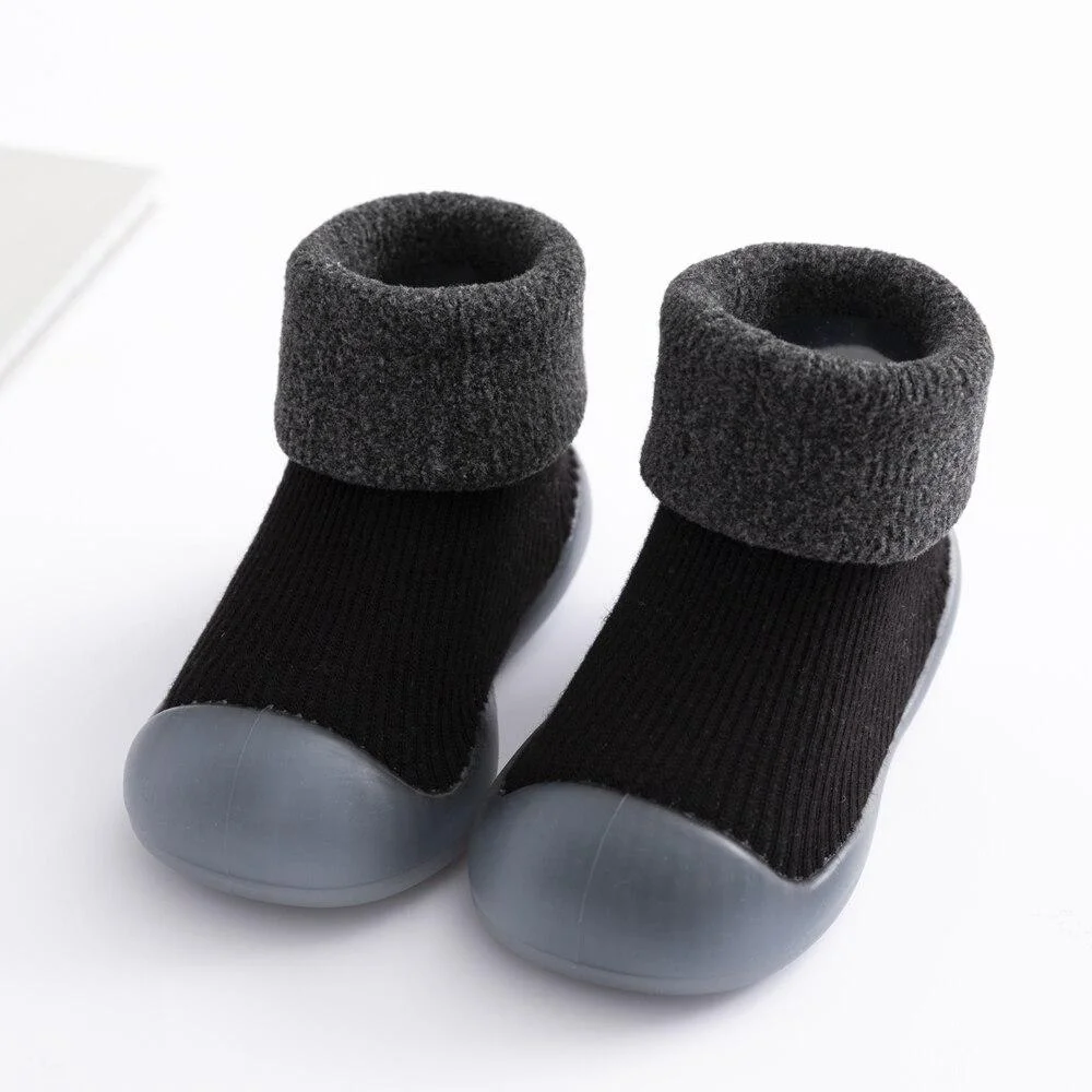 Winter Warm Baby Shoes Girl Boy Rubber Sole Anti-slip Infant Shoes Cartoon Animal Toddler Booties Newborn Baby Knit Sock Shoes