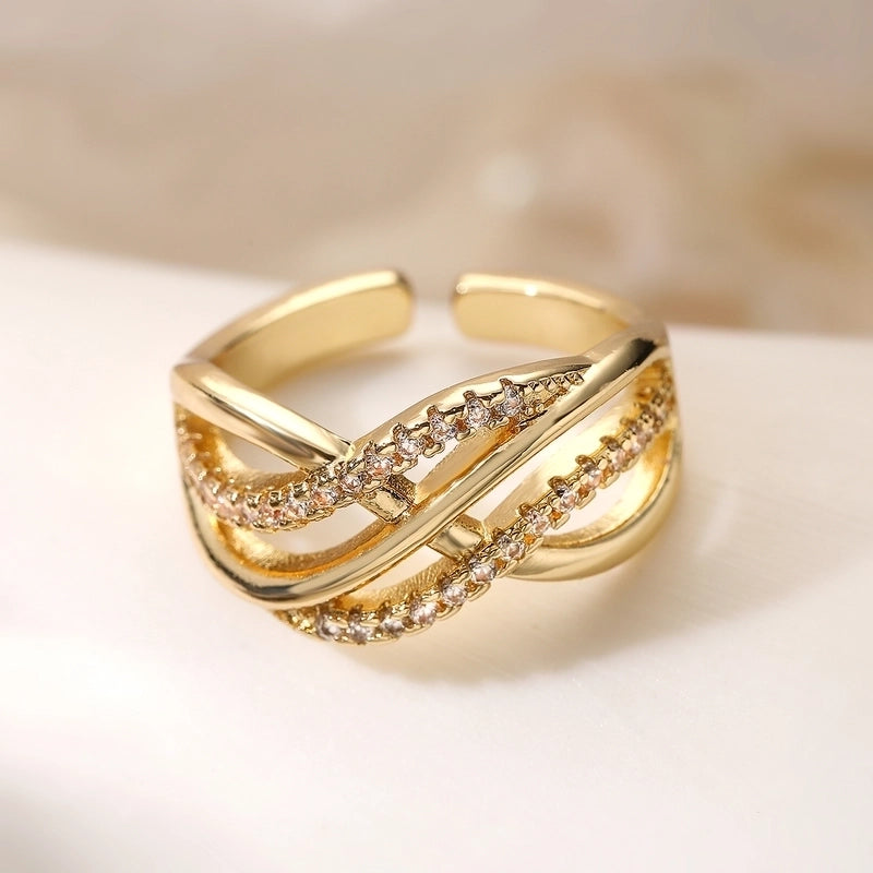 Copper Geometric Open Rings