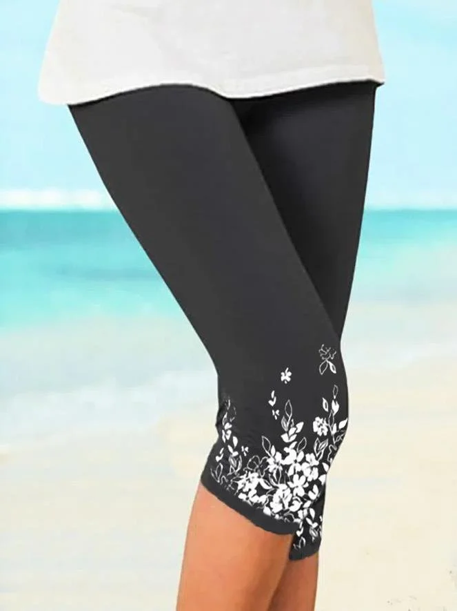 Plus size Floral Printed Casual Leggings