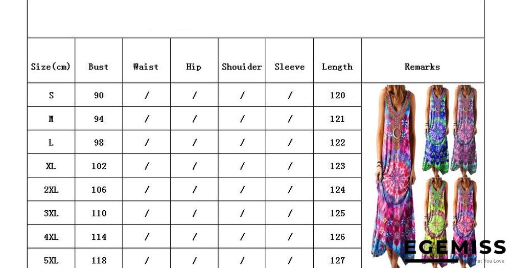 New National Style Loose Printed Vest Dress | EGEMISS