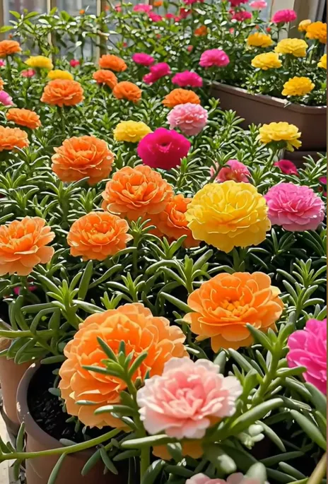 🌼Muti-color Moss Rose-Double Petal Sunflower