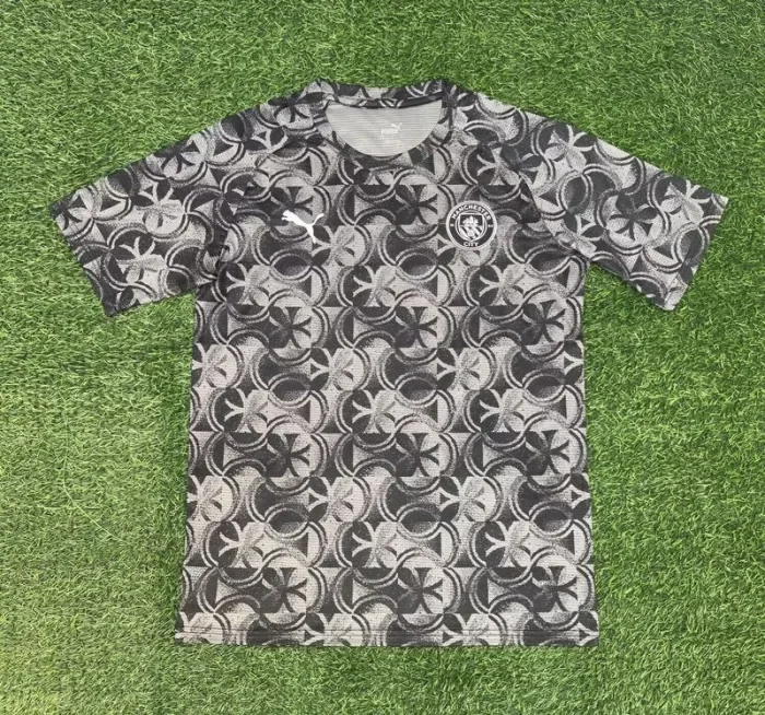 Fan Version 2025-2026 Manchester City Black/Grey Training Football Shirt