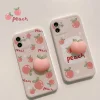 Cute Anti-pressure 3D Peach Phone Case for iPhone 7-13