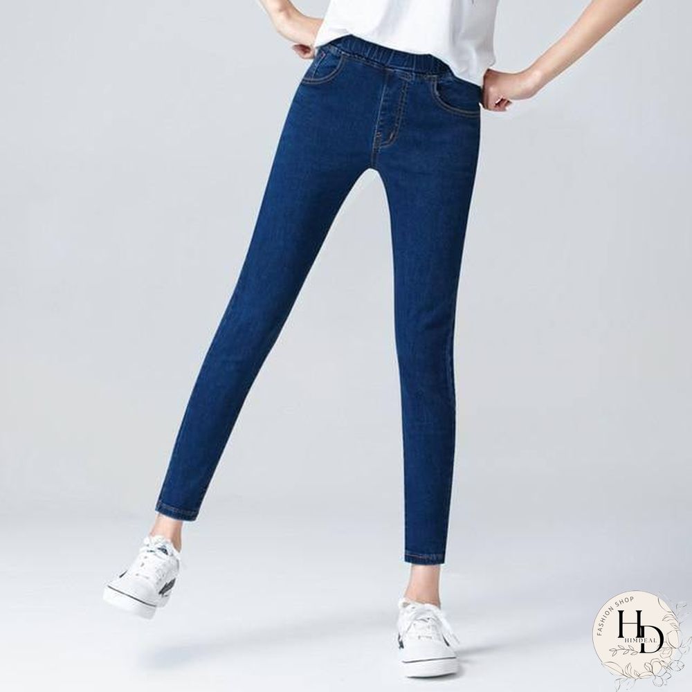 Women's Elastic high waist Skinny Jeans plus size 5XL 6XL fashion Women black blue pocket mom Jeans skinny Stretch Denim Pants