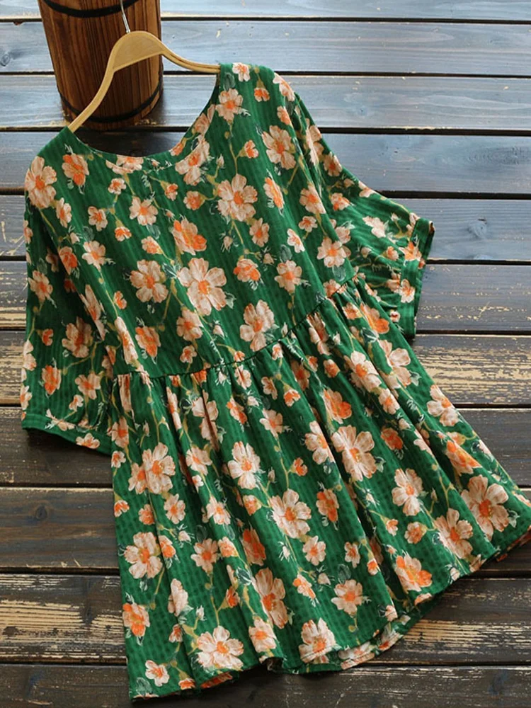 Short Sleeve Round Neck Casual Shirts & Tops
