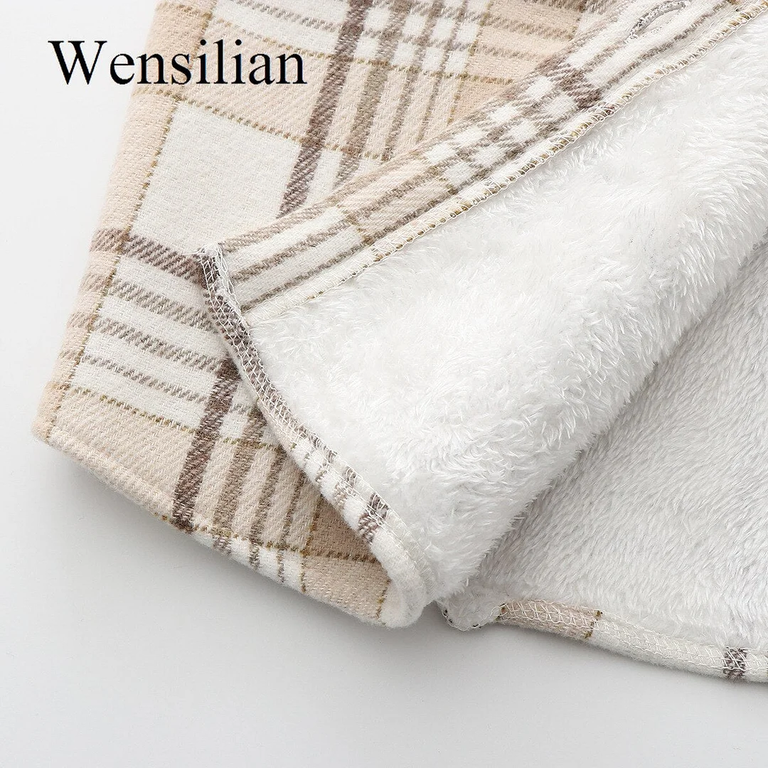 Thick Velvet Plaid Shirts Women Winter 2021 Fashion Warm Fleece Blouses Tops Ladies Casual Shirt Jacket Long Sleeve Femme Blusas
