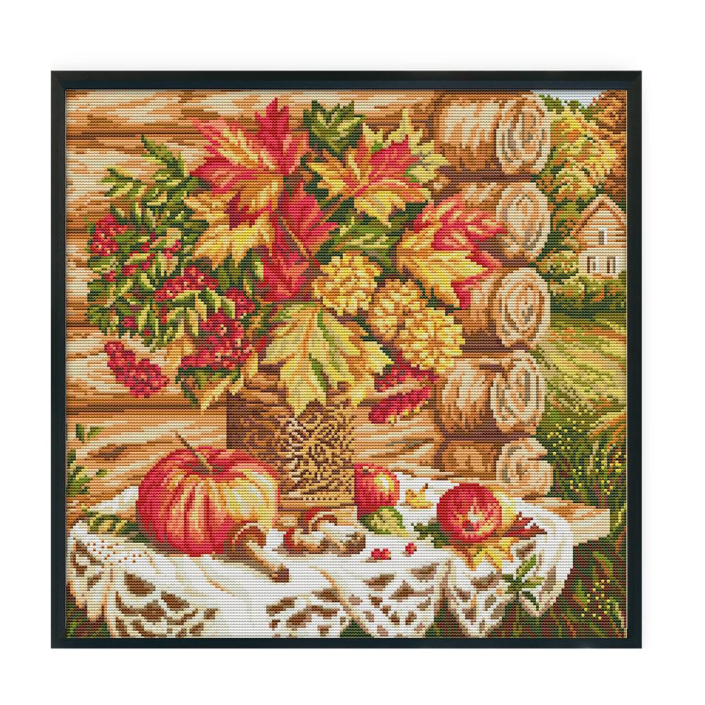 

Harvest autumn bouquet - 14CT Stamped Cross Stitch - 44*43cm, 501 Original