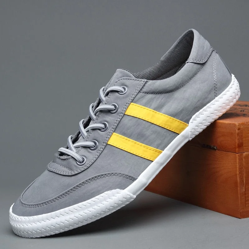 YITU New Men's Canvas Shoes Summer Lazy Men's Vulcanize Shoes Designer Sneakers Spring/Autumn Men Slip-On Buckle Loafer Shoes