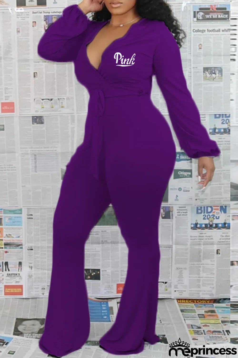 Black Casual Print Patchwork V Neck Skinny Jumpsuits