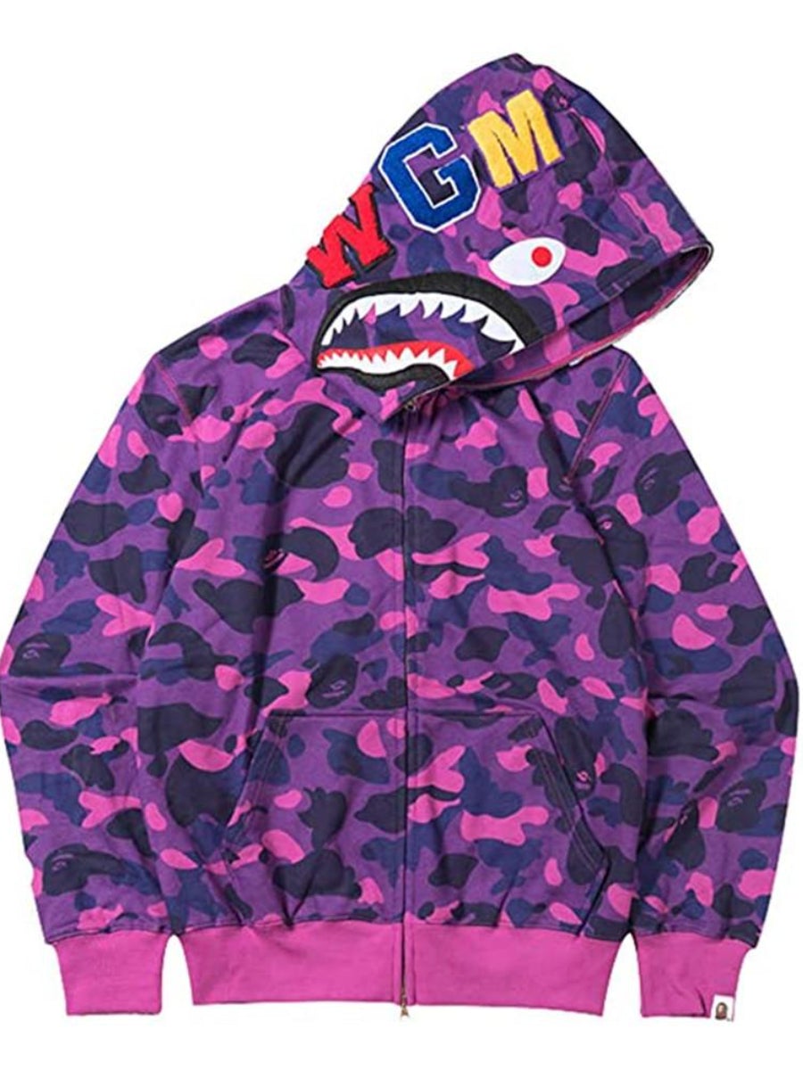 Unisex Bape Shark Hoodie 3D Floral Anime Cosplay Hooded Sweatshirts