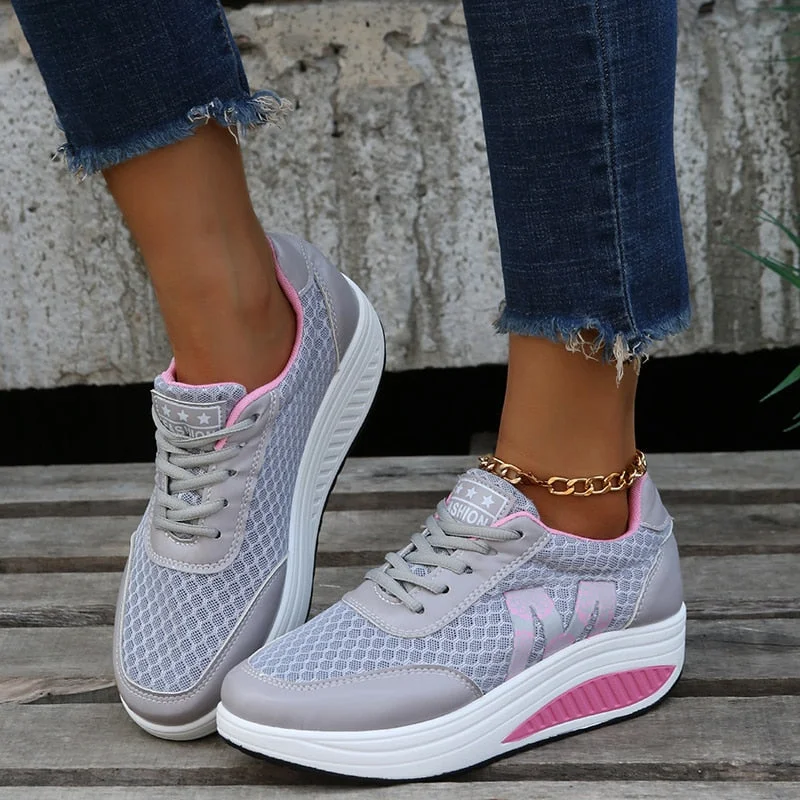 2022 Casual Women's Shoes Platform Flats Lady Beauty Sewing Fitness Shoe New Trendy Health Wedges Sneakers Size 35-43