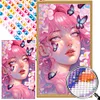 Diamond Painting -DIY Round Partial AB Drill Pink Butterfly Girl(45x75cm)