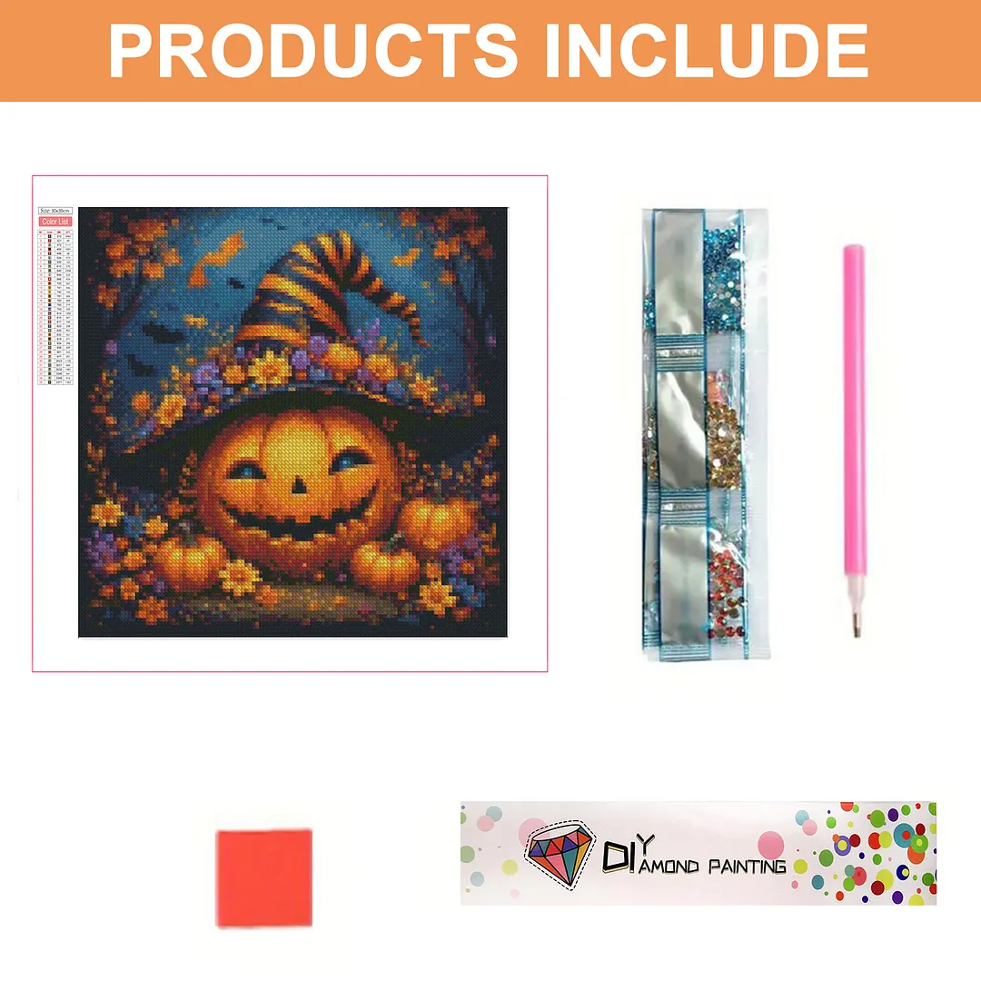Halloween B Full DIY 5D Square Drill Diamond Dots Paintings Picture Arts Craft 13.78x13.78Inch Crystal Art Paint by Diamond Diamond Crystal Rhinestones Painting Kits for Adults Beginner Home Wall Deco