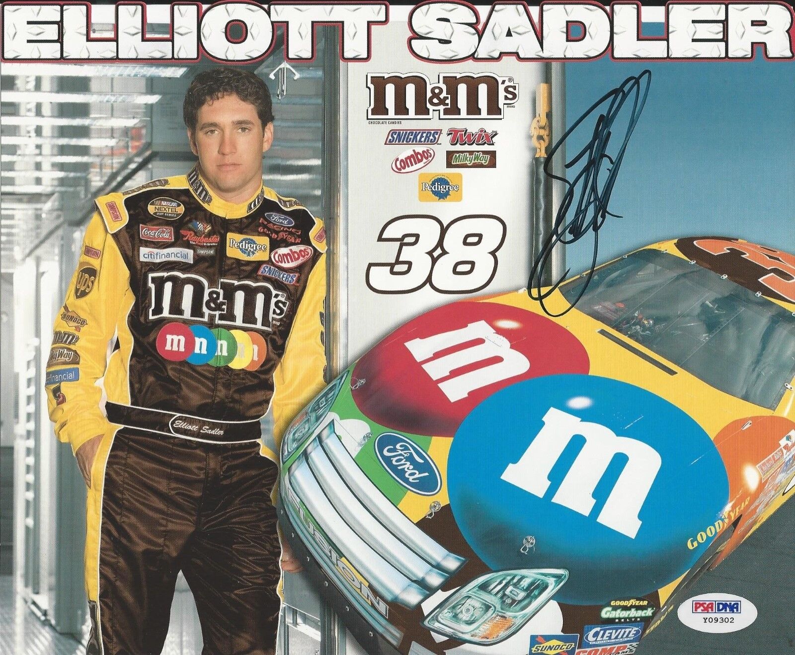 Elliott Sadler Signed Nascar 8x10 Photo Poster painting PSA Y09302