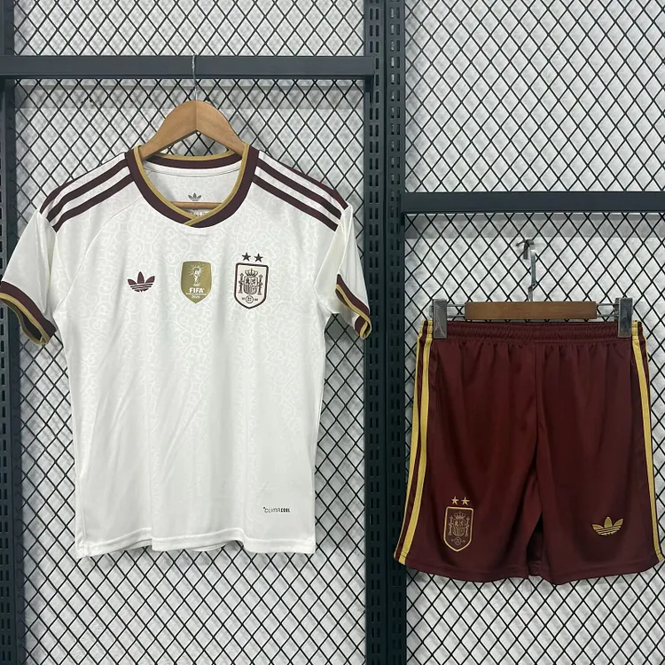 26 World Cup Spain Star Player Away Kids' Soccer Jersey with Socks (1:1 Thai Quality)