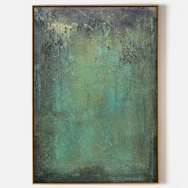 Arabelart A modern, minimalist abstract decorative painting with green textures, AR139