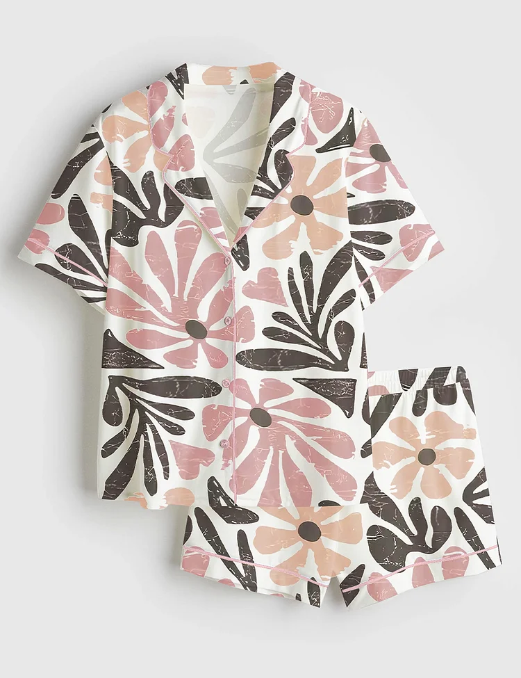 Women&rsquo;s Motherhood Is Kingdom Work Christian Mom Religious Christian Mom Print Short Sleeve Satin Pajama Set