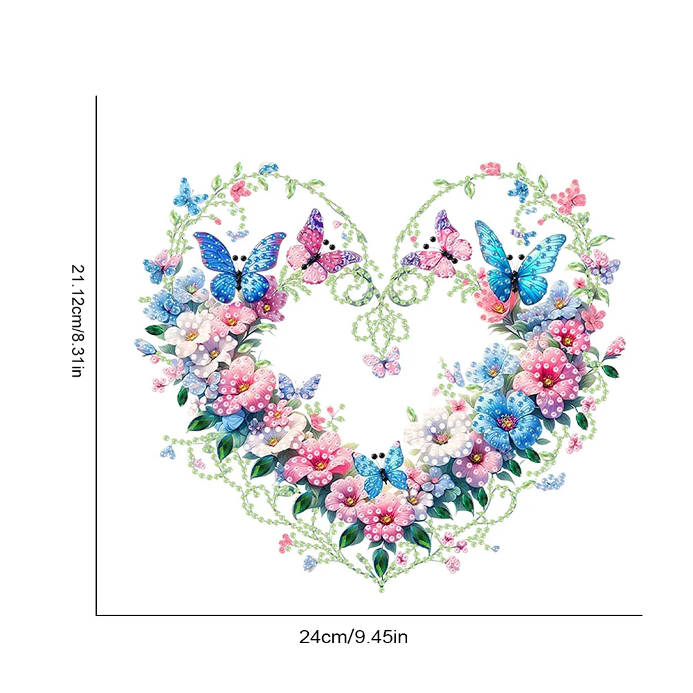 5D DIY Acrylic Special Shaped Heart Butterfly Diamond Painting Hanging Ornaments Kit