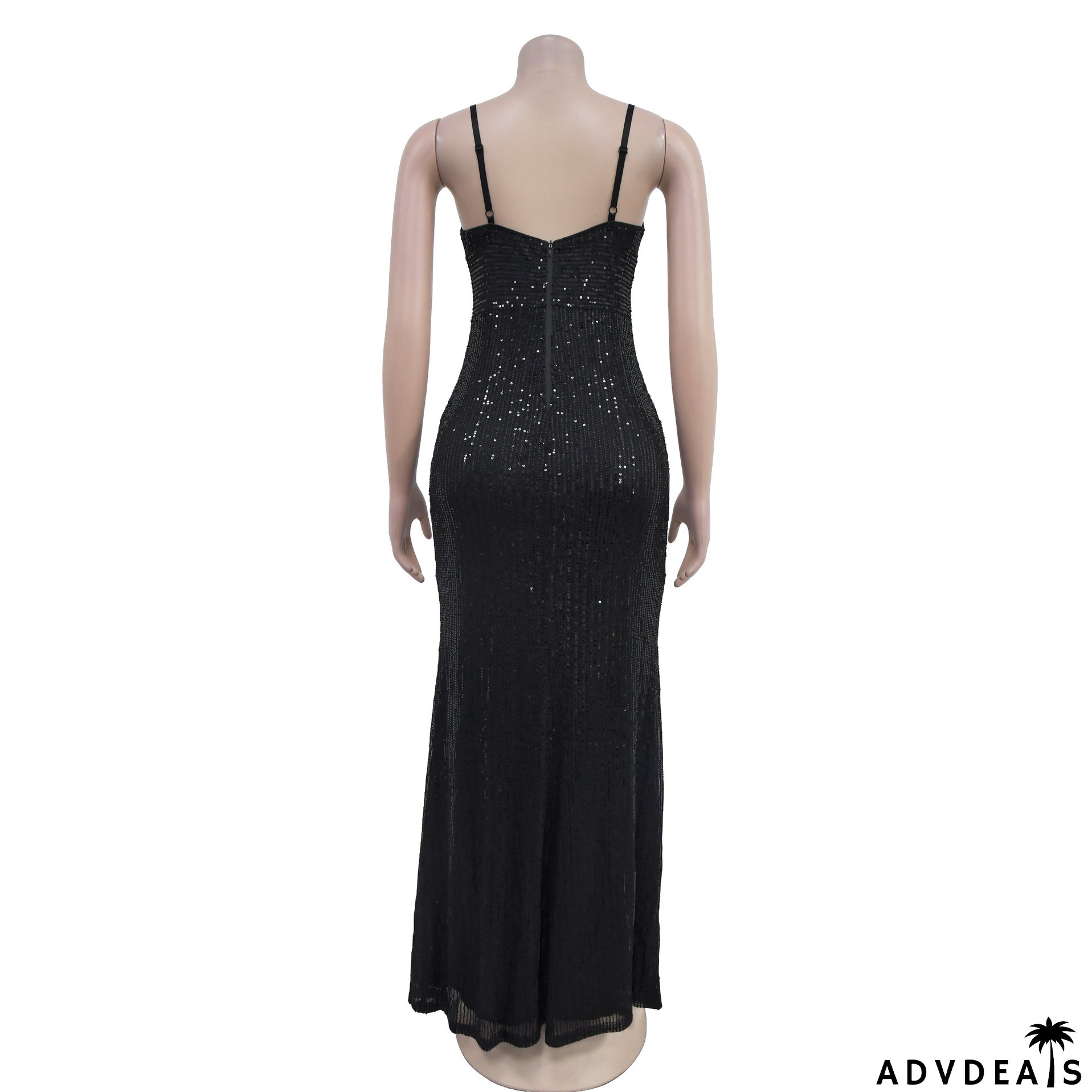 Fashionable Women's Deep V Sleeveless Slit Dress