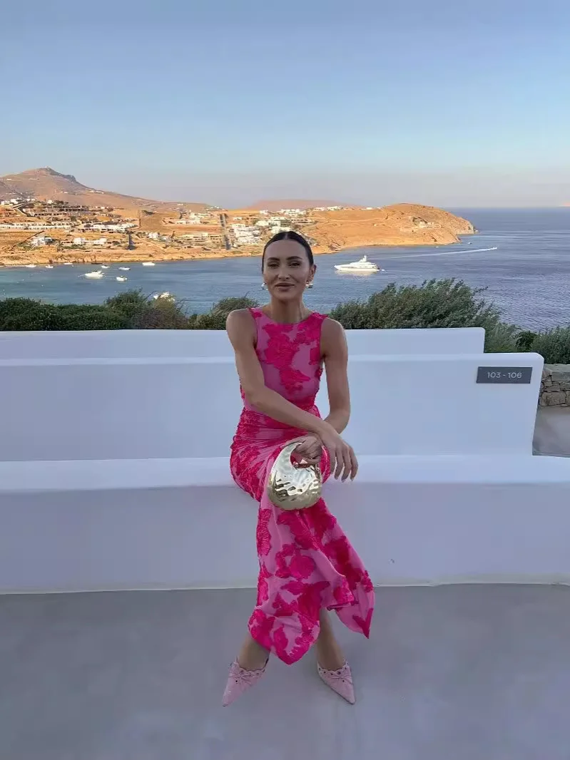 Nigikala Fabric Three-Dimensional Plate Flower Sexy Bag Hip Dress