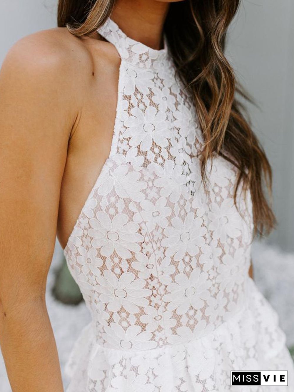 Suspender Solid Lace Dress P15734