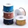 Velvet Golden Stars 3.8cm x 9m Gift Bouquet Wrapping Ribbon