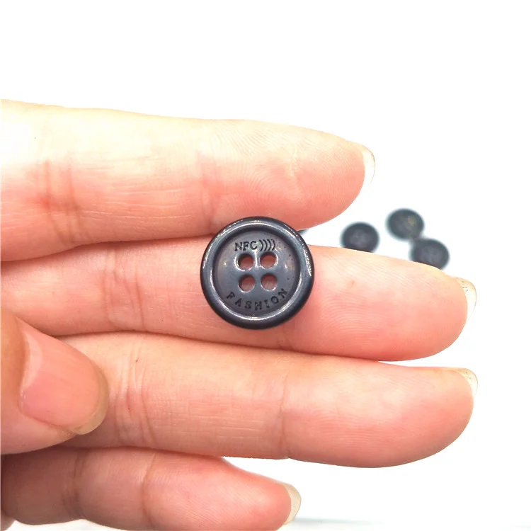Washable Small RFID NFC Button Laundry Label for clothes