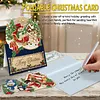 6Pcs DIY Pearl Diamond Painting Christmas Cards, 3D Greeting Card Craft Kits with Resin Pearls, Handmade Holiday Cards for Adults, Christmas Gifts & Decorations