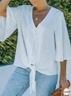 Feifei Floral Chiffon Printed Round Neck Shirt For Women