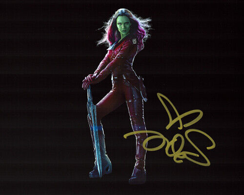 Autographed Photo Poster painting Zoe Saldana Signed 8 x 10