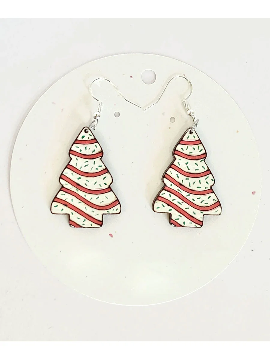 Christmas Tree Cake Earrings