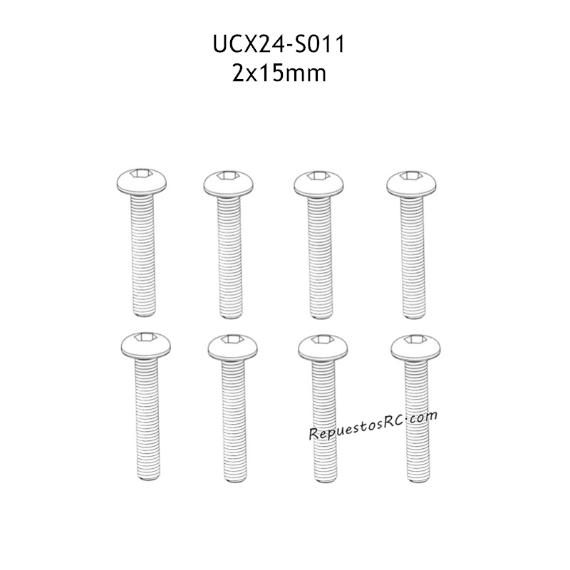 UDIRC UCX2405 Accesorios 2x15mm Tornillo Hexagonal de Cabeza Cil&iacute;ndrica para M&aacute;quinas UCX24-S011