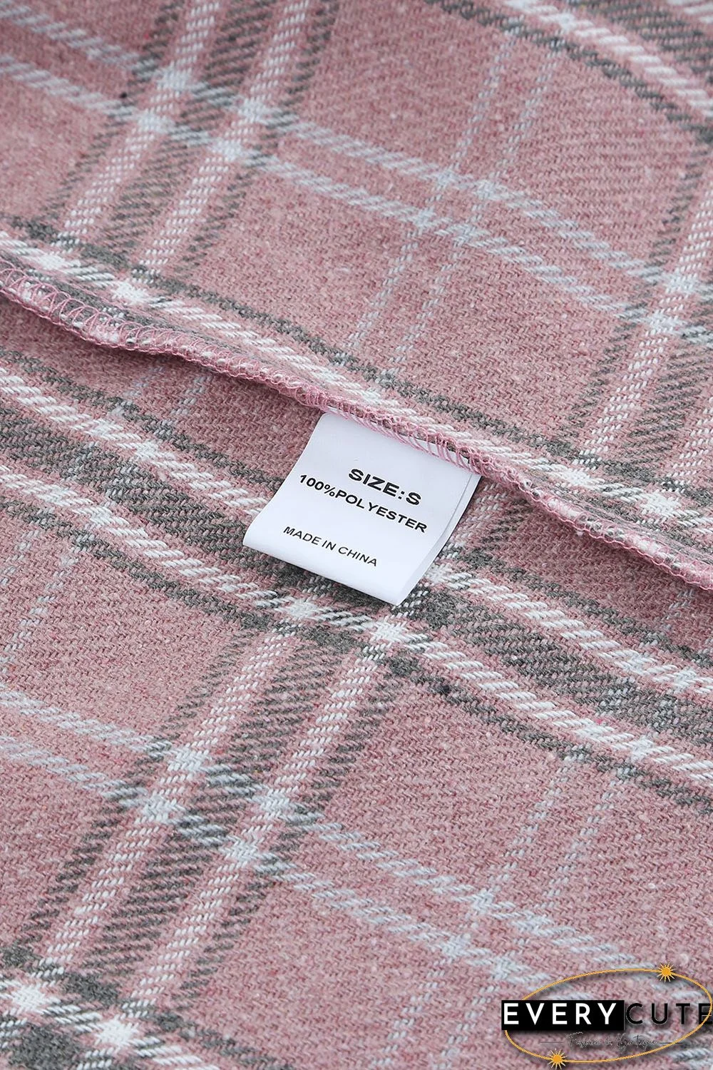 Pink Corduroy Plaid Pattern Shacket