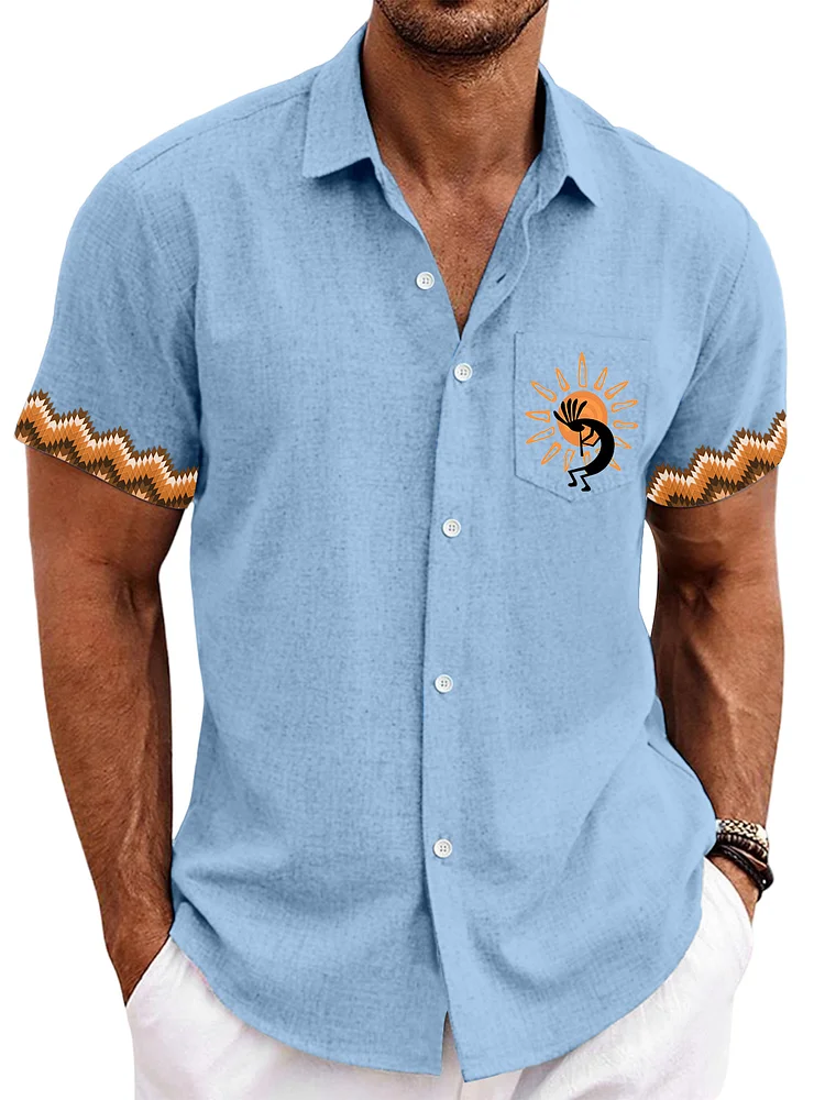 Men's Retro Everyday Ethnic Print Short Sleeve Shirt