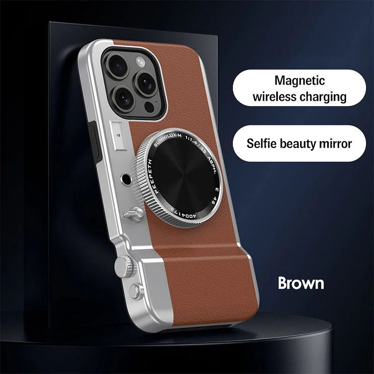 Retro Bluetooth Camera MagSafe Cosmetic Mirror Phone Case