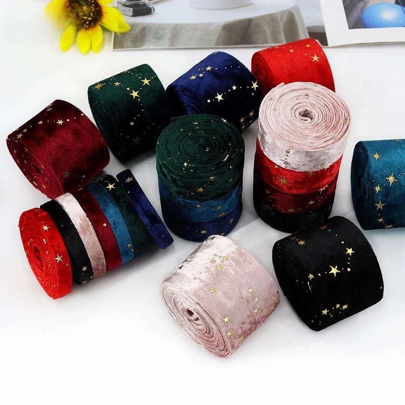 Yongjia Baotong Diy Hair Accessories Material Bronzing Velvet Double-sided Webbing Gold Diamond Velvet Cloth Accessories Ribbon