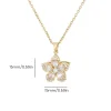 Collier pendentif fleur rotatif en Zircon