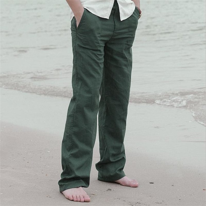 Men's Summer Natural Cotton Linen Trousers