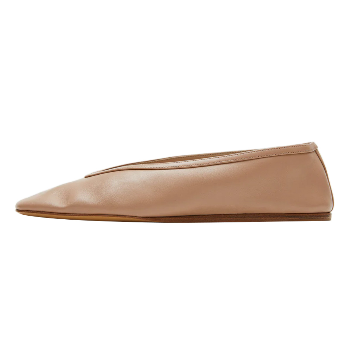 Casual Nude Vegan Leather Slip-On Flat Shoes Women with Round Toe Nicepairs