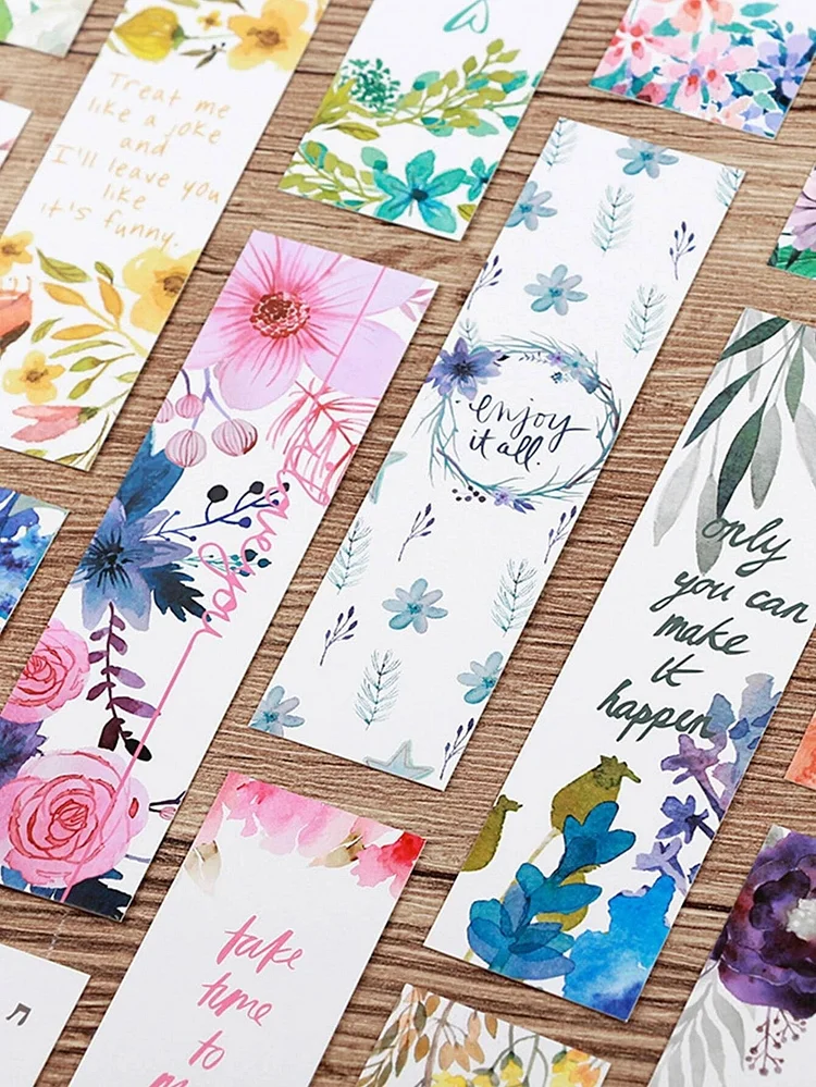 30pcs Plant Print Random Bookmark
