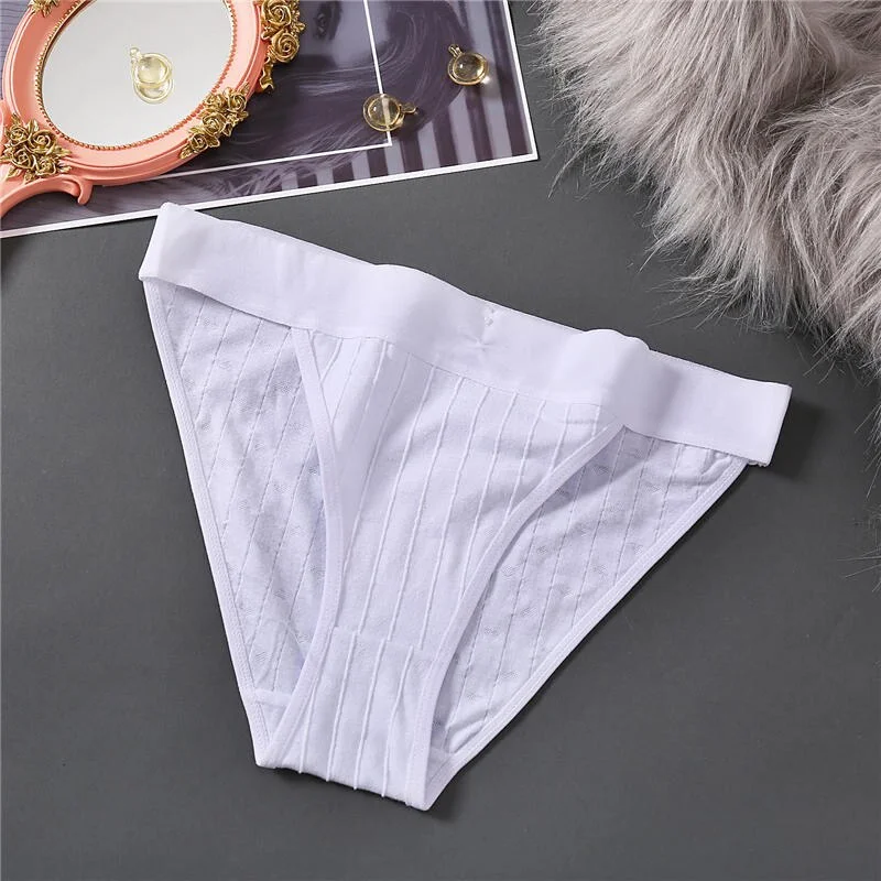 FINETOO Women Cotton Panties Comfortable Wide Waist Briefs Sexy Women Underwear M-XL Soft Striped Underpants Female Lingerie New