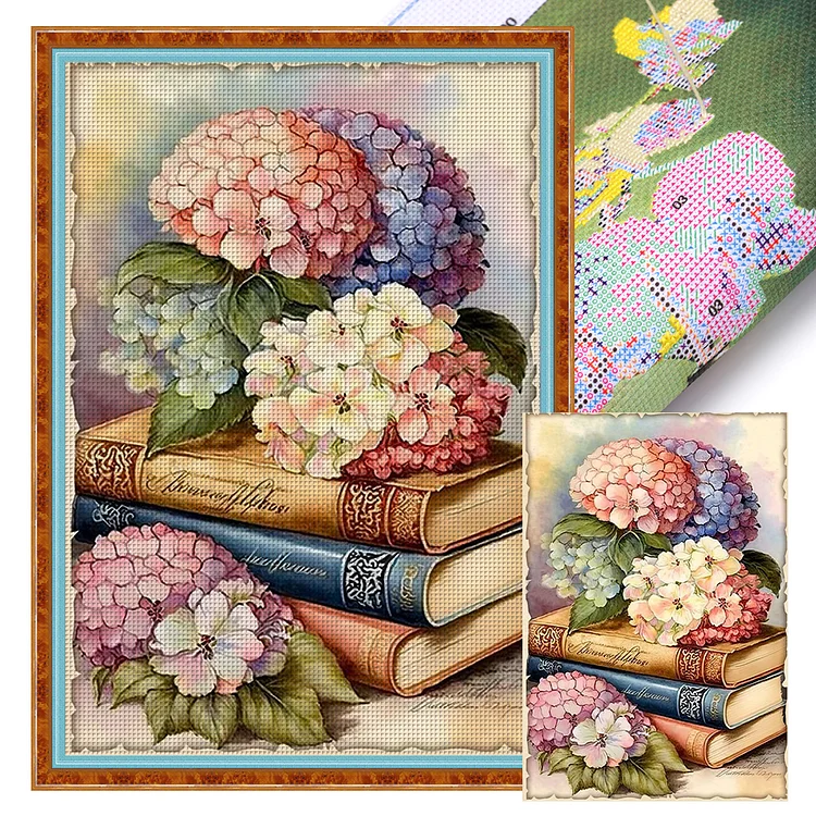 『HuaCan』Flower - 11CT Stamped Cross Stitch(40*60cm)