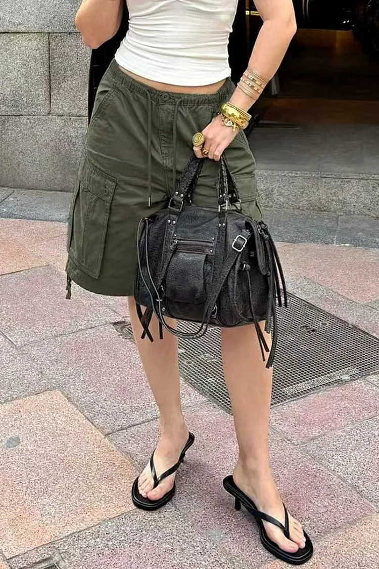 Relaxed Fit Cargo Shorts for Women Cotton Casual Summer