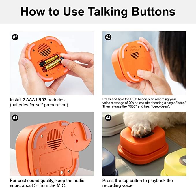Dog Button for Communication teach your dog how to talk Mewoofun