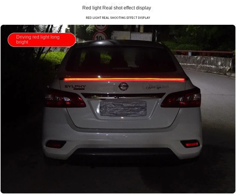 Car modified tail wing LED carbon fiber streamer light