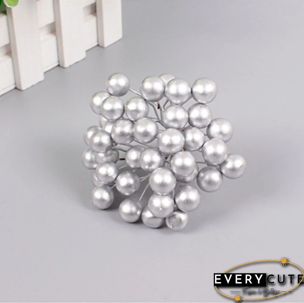 100Pcs Artificial Red Holly Berry Christmas Decor On Wire Bundle Garland Wreath