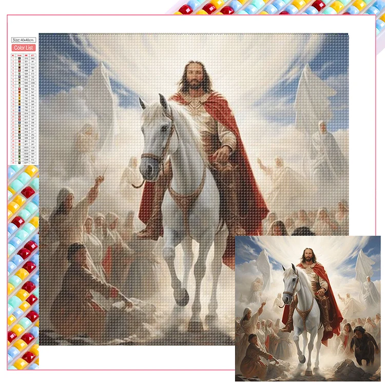 Jesus 40*40CM (Canvas) Full Square Drill Diamond Painting gbfke
