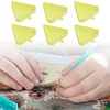 DIY sechseckiges Diamond Painting Tablett Kit mit großer Kapazität und Löffelpinsel (gelb)